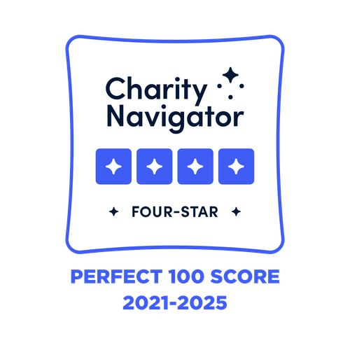 Charity Navigator Four-Star — Perfect 100 Score 2021–2025