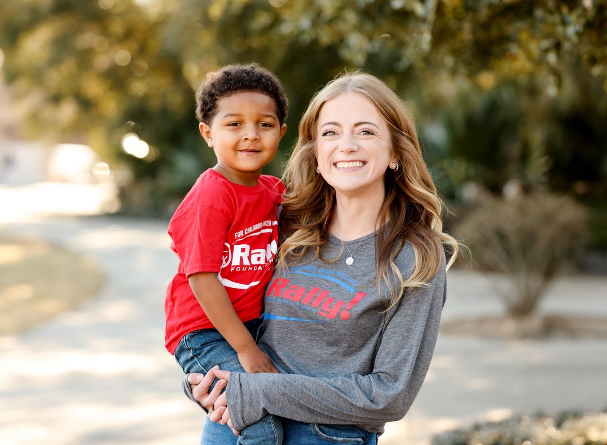 Rally Kid Kobe with his mom