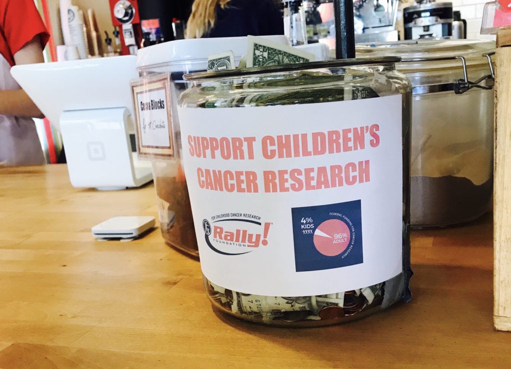 Our customers have been so supportive of our change collection fundraising for Rally.