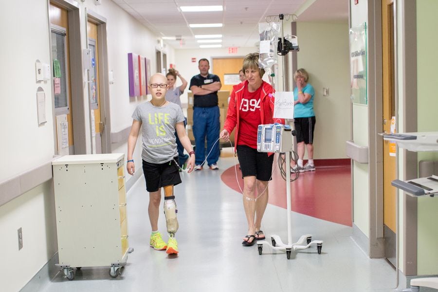 Rally Kid Grace, fighting osteosarcoma, recovers from surgery with her new prosthetic leg