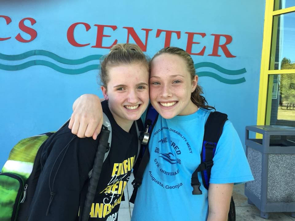 Grace Bunke and Paralympic swimmer McClain Hermes