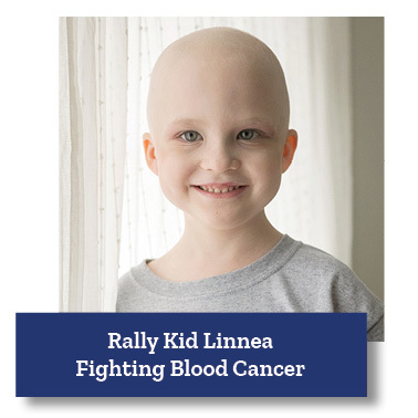 A picture of Rally Kid Linnea who is currently fighting blood cancer.