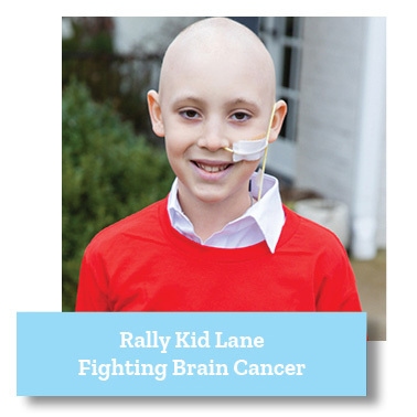 A picture of Rally Kid Lane who is currently fighting brain cancer.