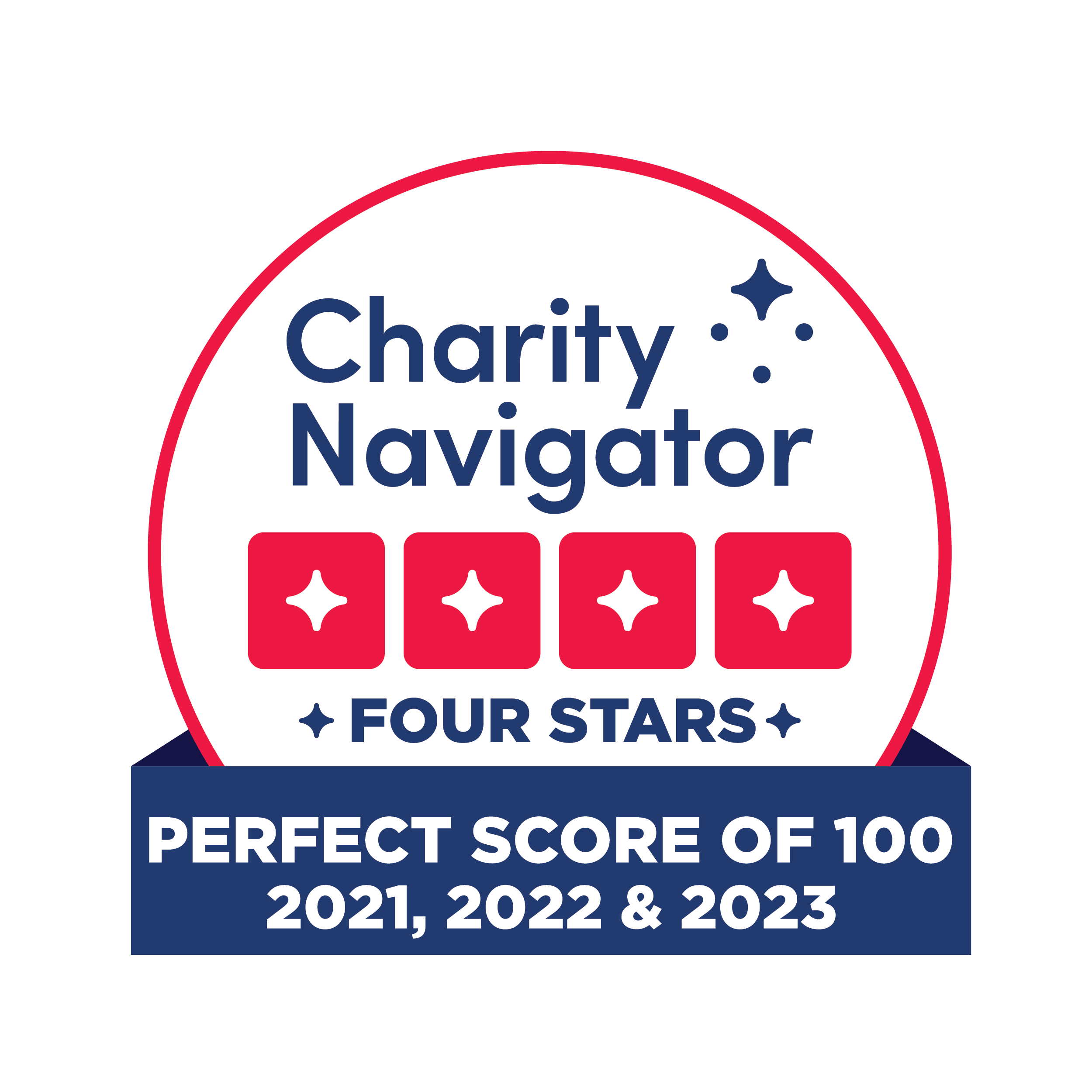 Charity Navigator Four Stars Perfect Score of 100 in 2021 and 2022