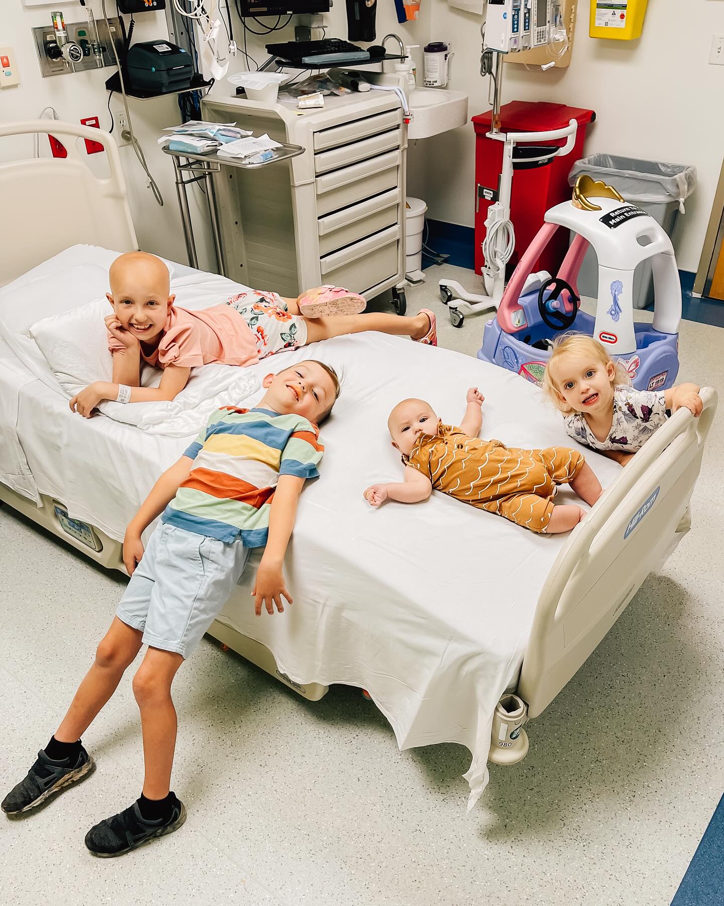 Rally Kid Brielle completing her treatment in the hospital in 2021