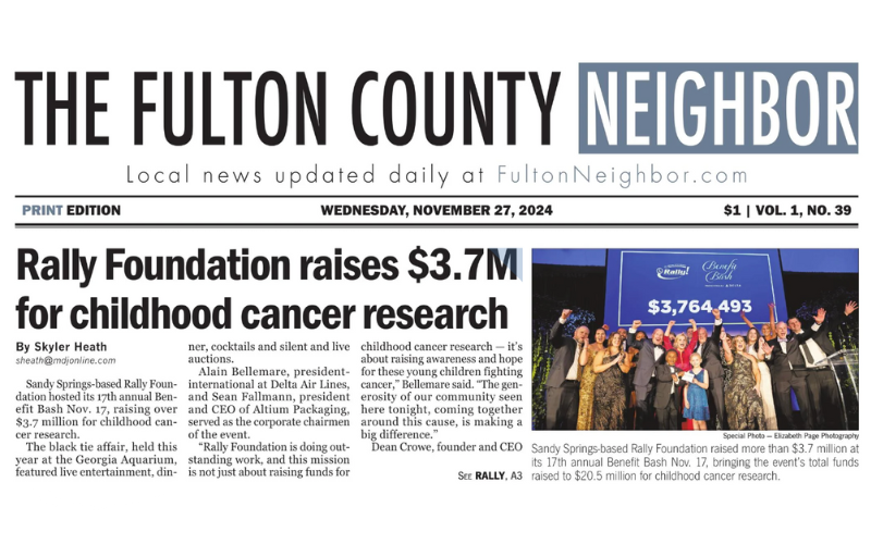 Rally Foundation Shines on the Cover of Fulton Neighbor for Record-Breaking Benefit Bash